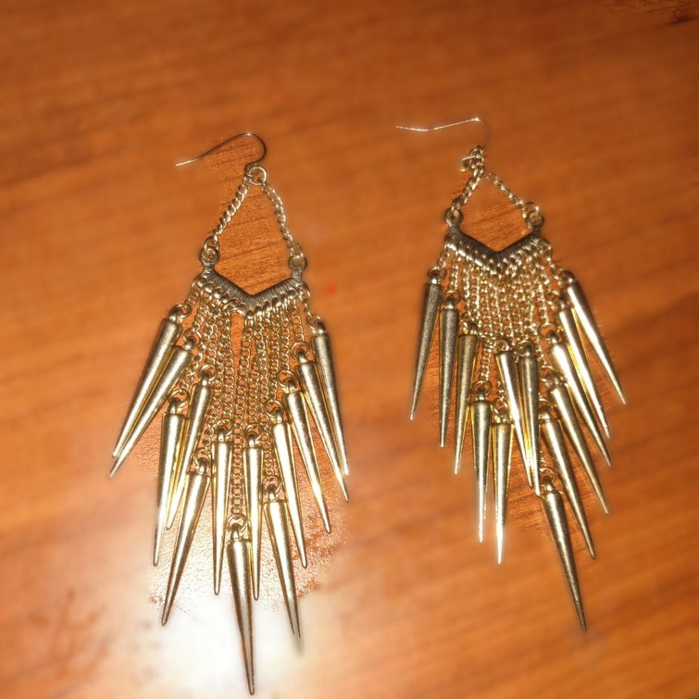 Gold Spike Earrings